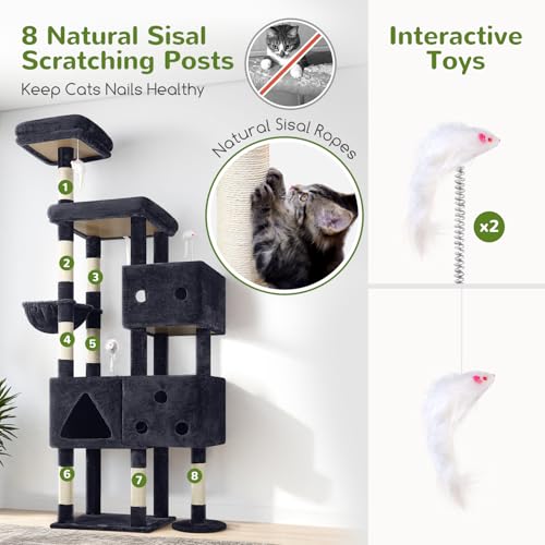Globlazer Extra Large Cat Tower, 81-inch Tall Cat Tree for Big Cats 20 lbs