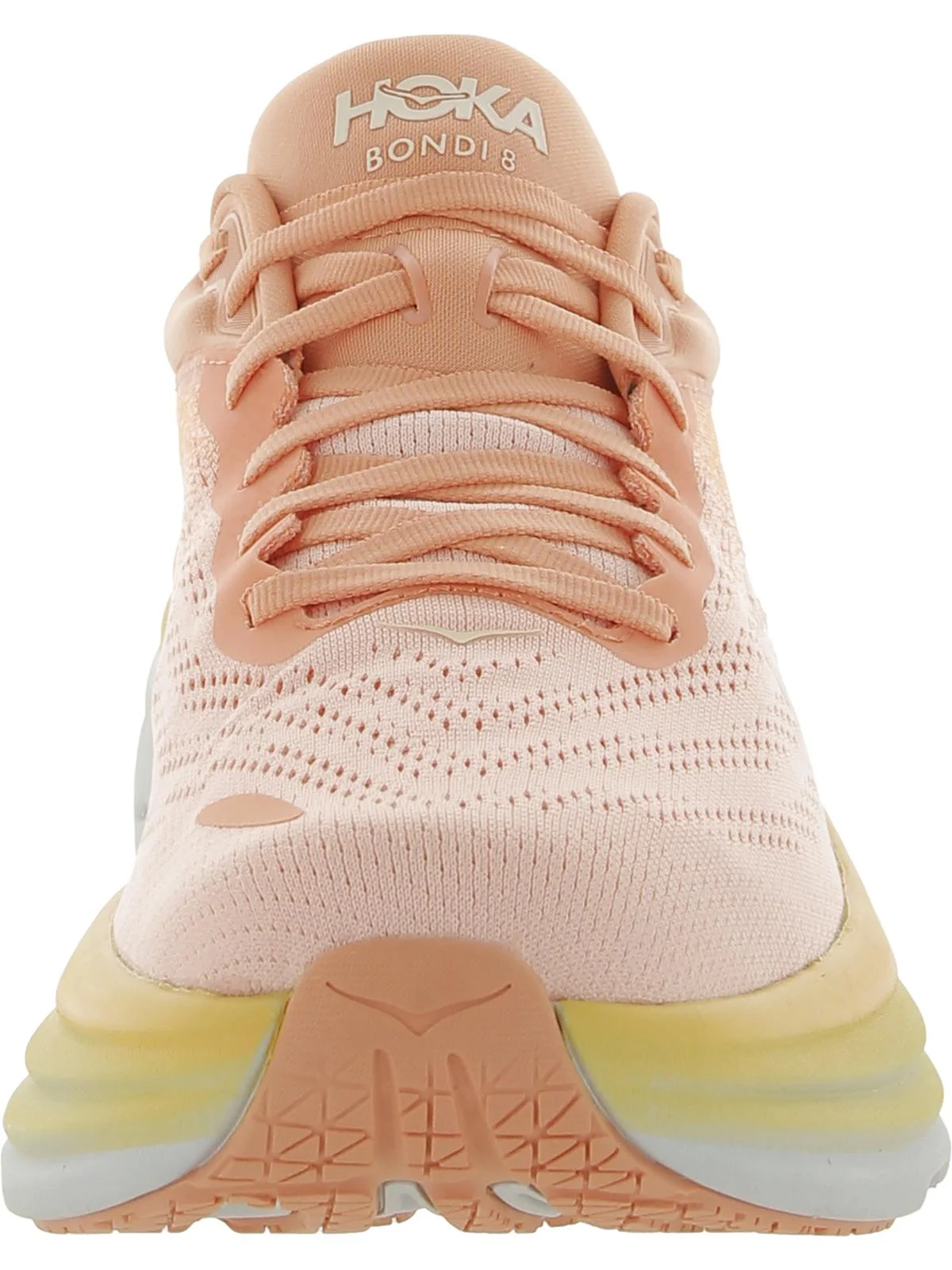 HOKA ONE Bondi 8 Womens Running Shoes - Shell Coral Peach Parfait - 10