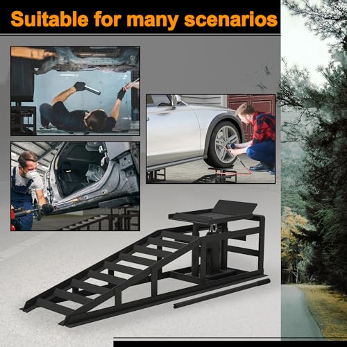 2 Pack Hydraulic Car Ramps 5T 10000lbs Low Profile Car Lift Service Ramps Truck Trailer Garage,Height Hydraulic Vehicle Ramps