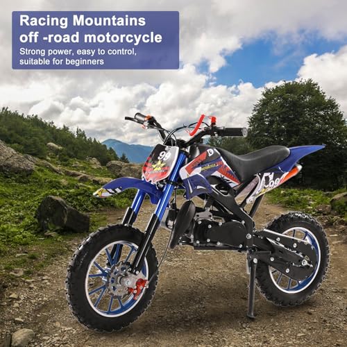 49cc Dirt Bike for Adults & Kids,Kids Dirt Bike Mini Dirt Bikes,2-Stroke Gas Power Motocross Off-Road, Mini Pit Bike with Front Rear Disc Brakes