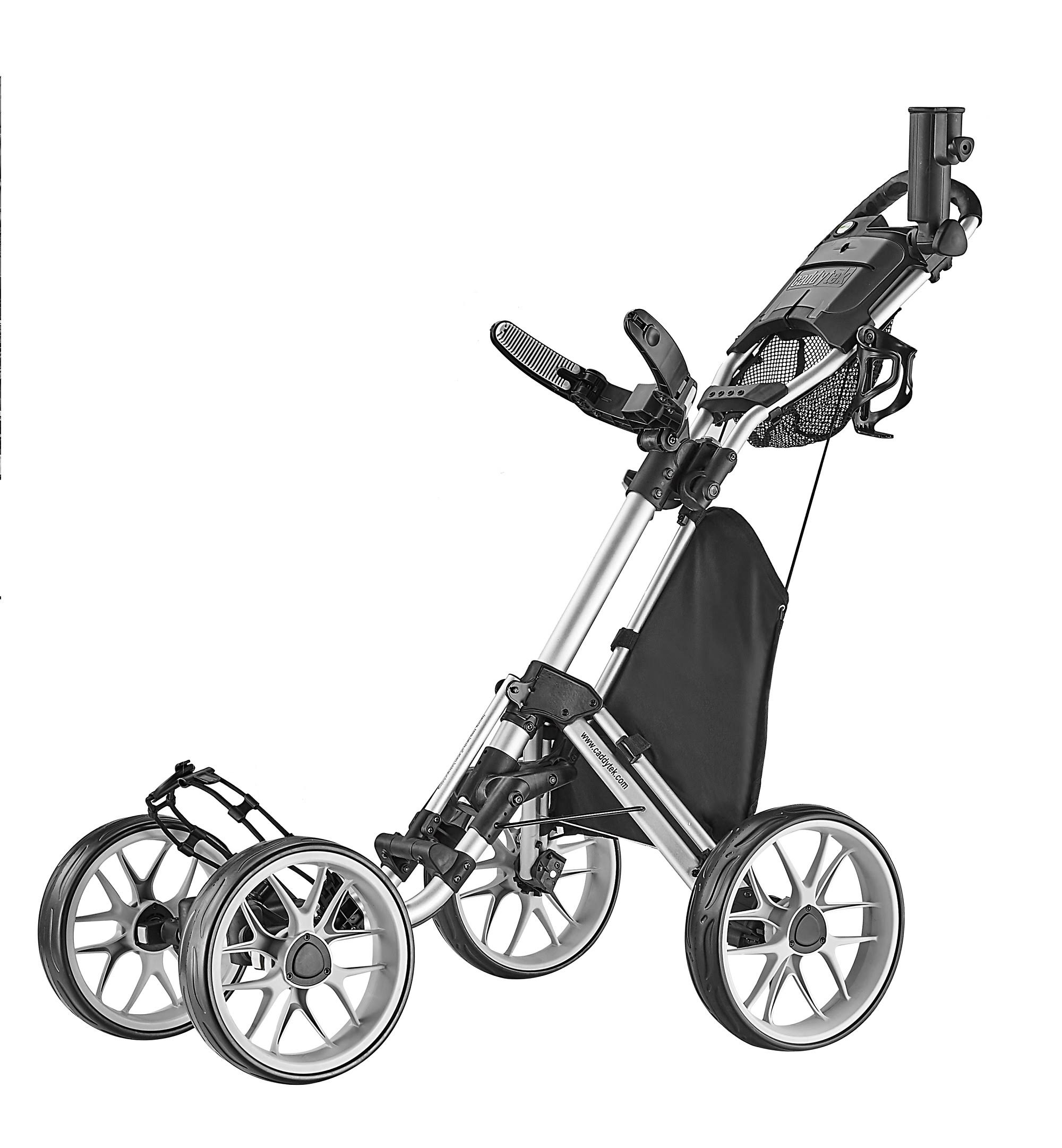 CaddyTek CaddyCruiser One Version 8 Golf Push Cart, Silver