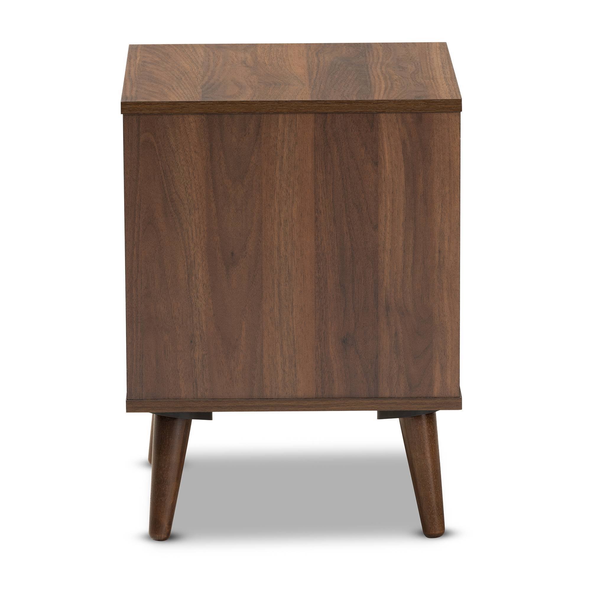 Baxton Studio Sami Mid-Century Modern Finished Wood End Table Walnut