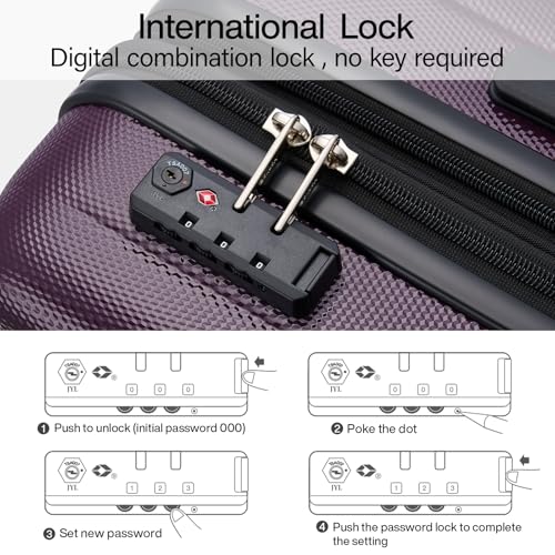 Hanke 29 Inch Luggage Suitcases With Spinner Wheels Lightweight PC hardside Rolling Suitcase With Travel Lock, Checked-Large 29-Inch(Blackish Green)