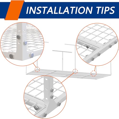3 x 8FT Overhead Garage Storage Rack,Adjustable Ceiling Storage Racks,Garage Shelving Heavy Duty Storage Organizer System