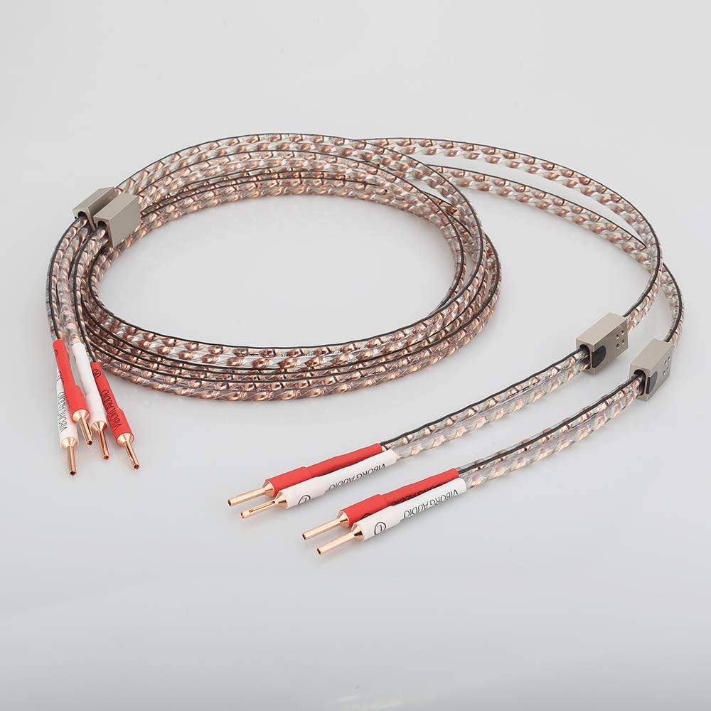 Pair Viborg VS903 Solid Flat OFC Speaker Cable