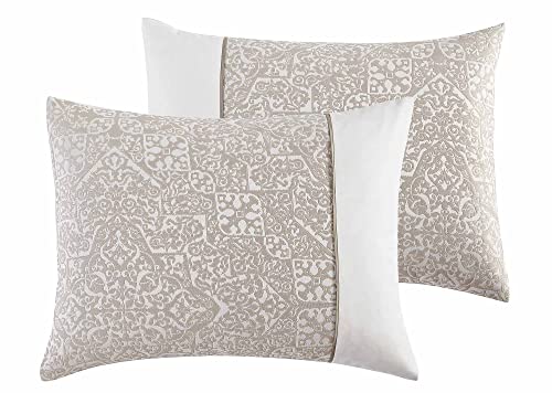 Riverbrook Home 100% Polyester Comforter Set, Queen, Hillcrest - Ivory/Gold, 9 Piece Set