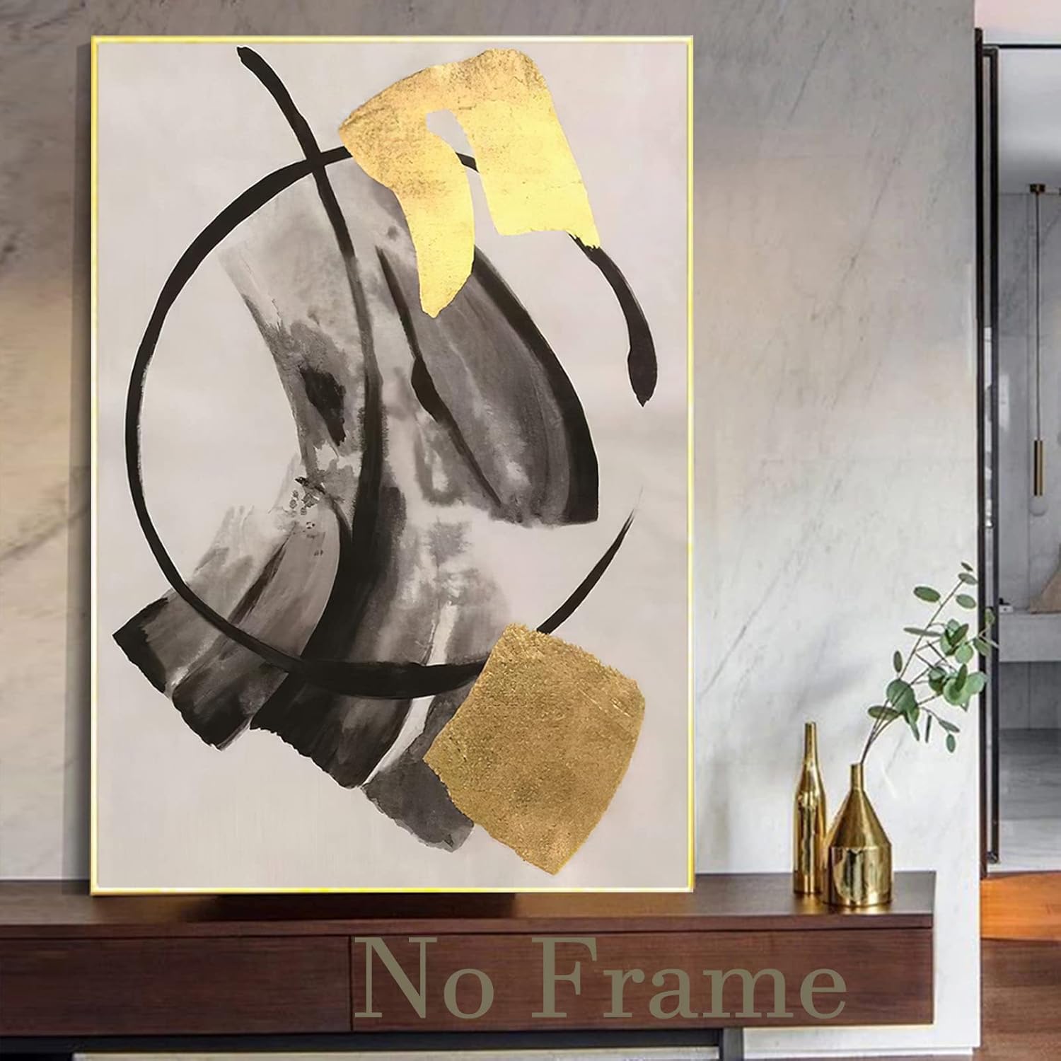Black Gold Grey Abstract Painting Oversized Canvas Art Renditions Gallery Modern Abstract Art Black Gold Canvas Painting Gold Grey Abstract Art Large