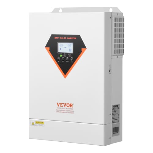 VEVOR Hybrid Solar Inverter, 6000W, All in One Pure Sine Wave Power Inverter Charger, 48V DC to 220/230V AC, with Built-in 120A MPPT Solar Controller