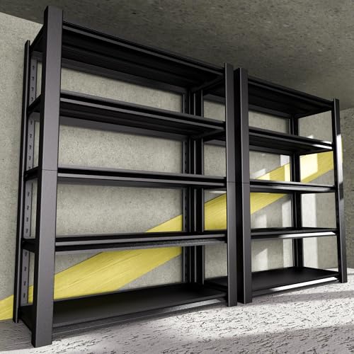 5-Tier Heavy Duty Garage Shelving Unit, 3000 LBS Capacity Metal Storage Rack 72" H x 48" W x 20" D, Adjustable Steel Shelves for Garage, Warehouse