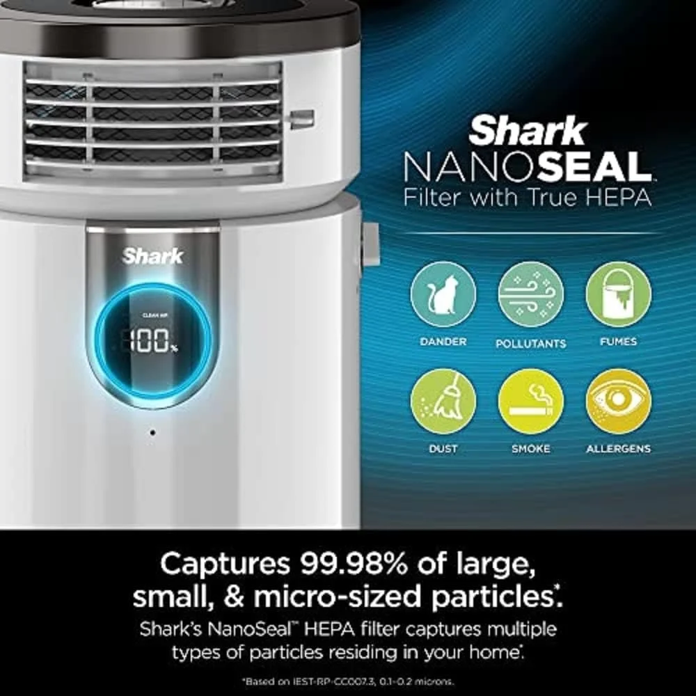 Open Box Shark HC502 3-in-1 Clean Sense Air Purifier MAX, Heater & Fan, HEPA Filter, 1000 Sq Ft, Oscillating, Large Rooms, Kitchens