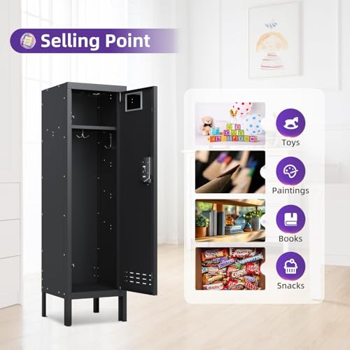 Metal Cabinet Home Office Storage,Lockers,Lockable Employees Metal Locker with Door,54" Height Steel Locker,Lockable Steel Locker for Gym,School,Home