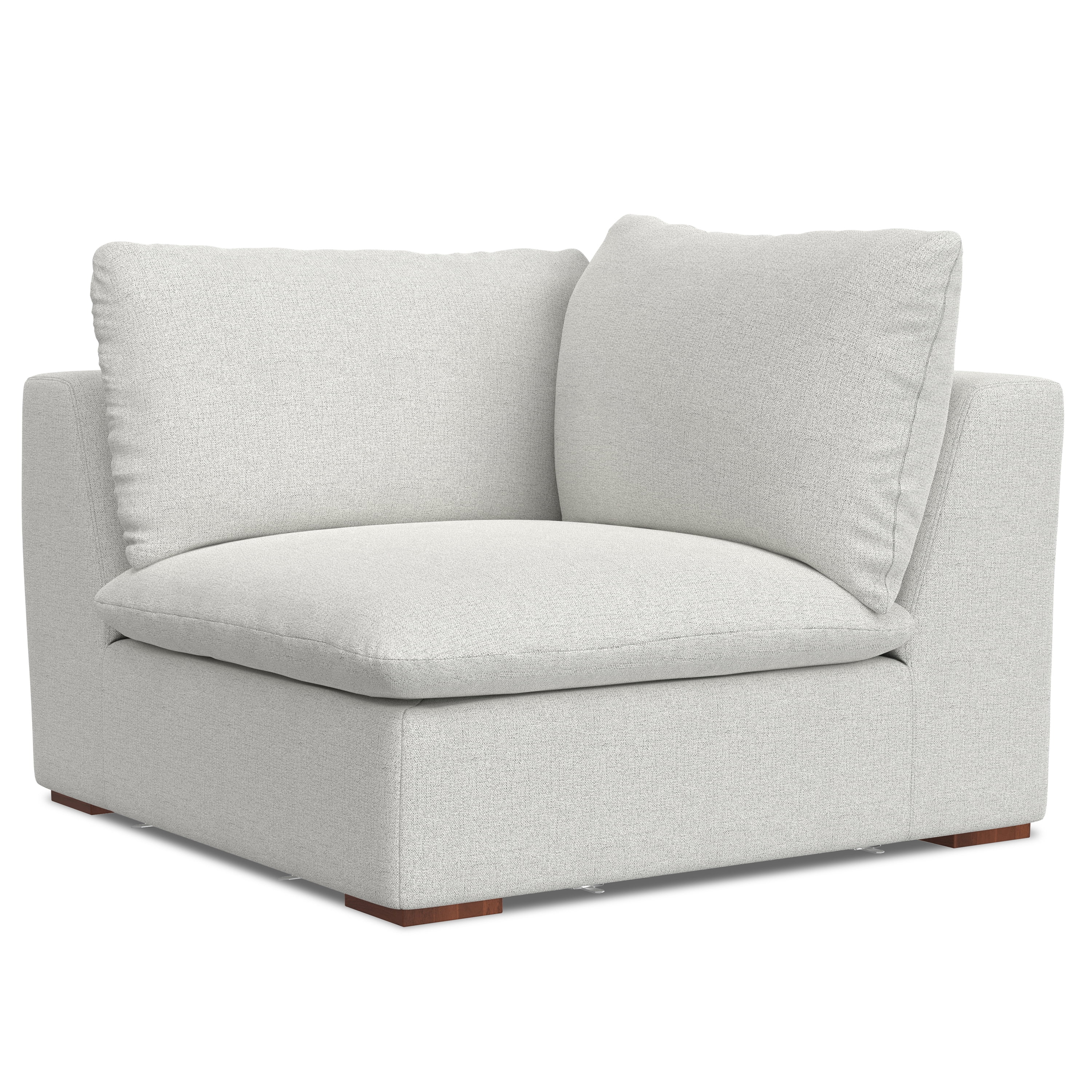Simpli Home Jasmine Corner Sofa Module in Velvety Chenille Performance Fabric