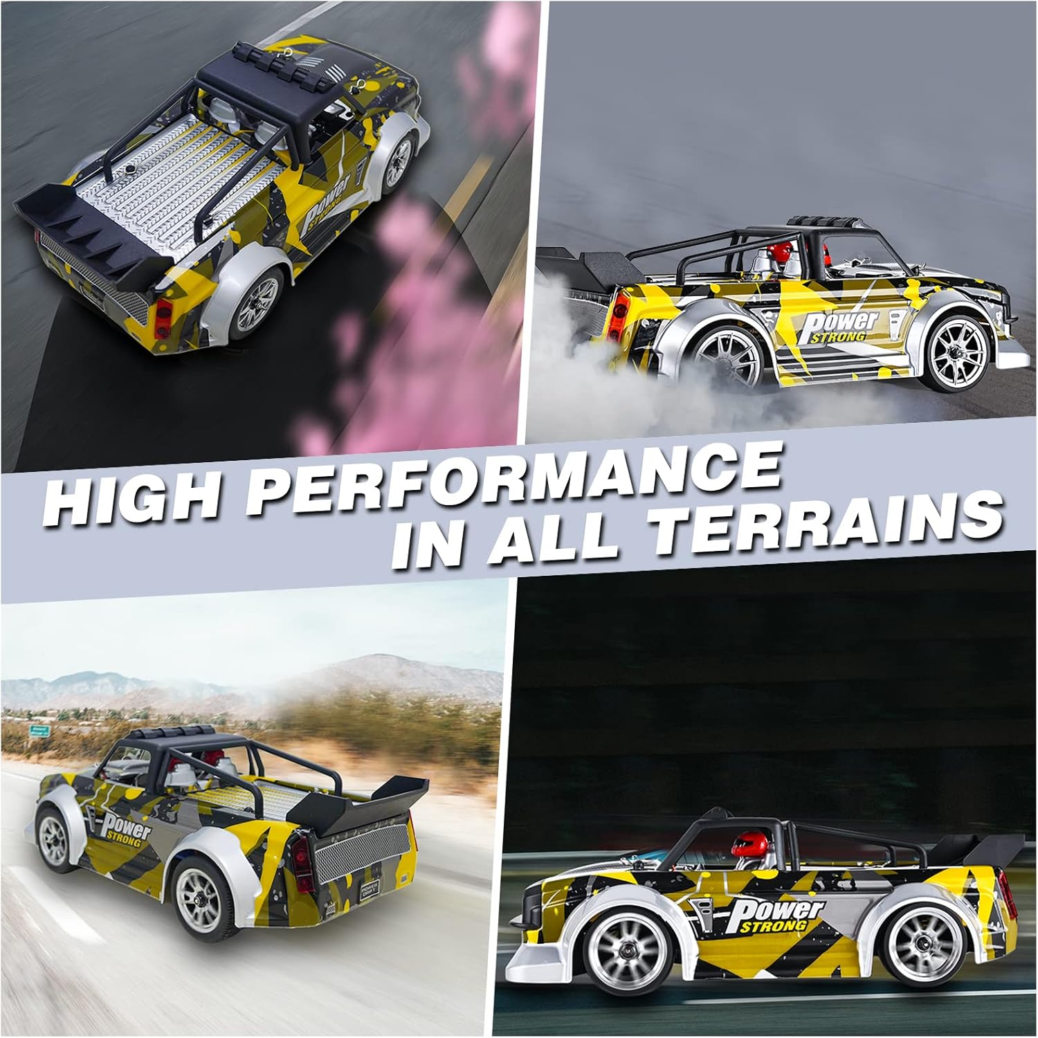 RC Drift Car for Adults 1/16 Scale RC Truck 40+ Km/h High Speed Offroad Hobby Racing Car 2.4GHz Remote Control Car High Speed RC Racing Car