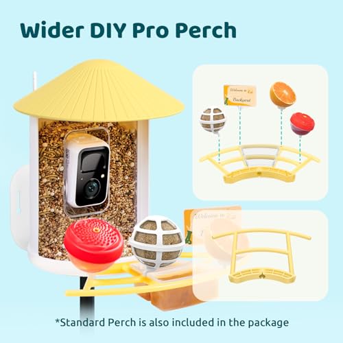 NETVUE Birdfy® Pro Bird Feeder with Camera, Wider Perch DIY Add-ons, Hummingbird Feeder, Suet Ball, Jelly Feeder