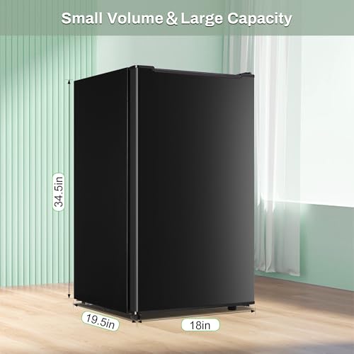Maine Upright Freezer 3.6 Cu.Ft Mini Freezer with Reversible Stainless Steel Door Freestanding Compact Freezer with 3 Adjustable Thermostat