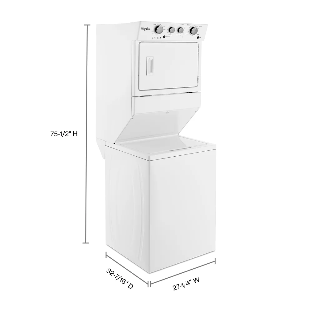 Whirlpool Wgt4027h 27" Wide Laundry Center - White