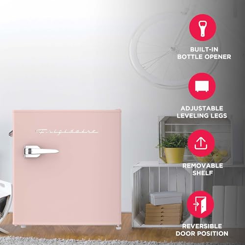 Frigidaire EFR176 Retro Compact Fridge with Chiller Mini Refrigerator with Built-in Bottle Opener for Office, Bedroom, Dorm Room or Cabin