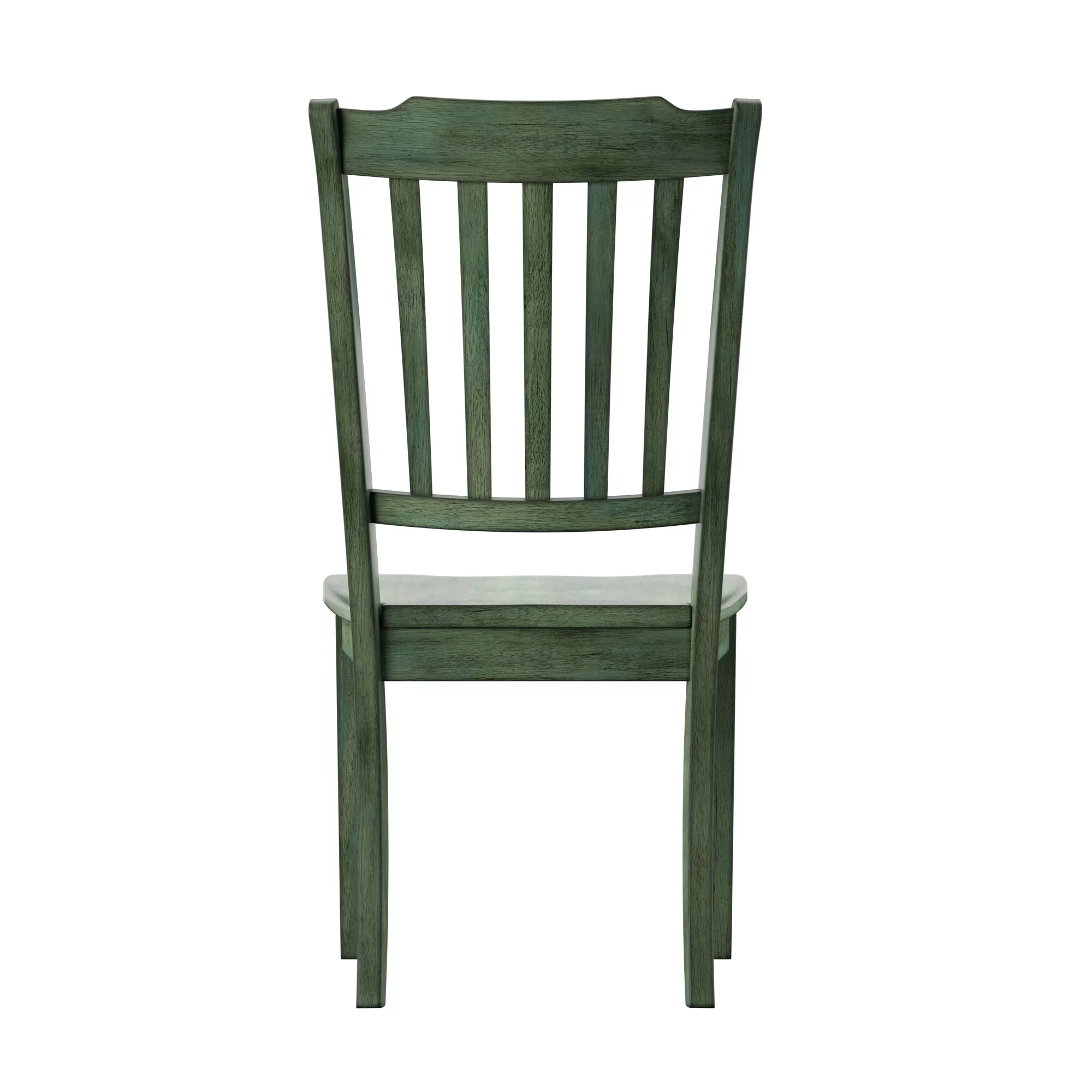 Weston Home Farmhouse Slat Back Wood Dining Chairs, Set of 2, Antique Sage Green