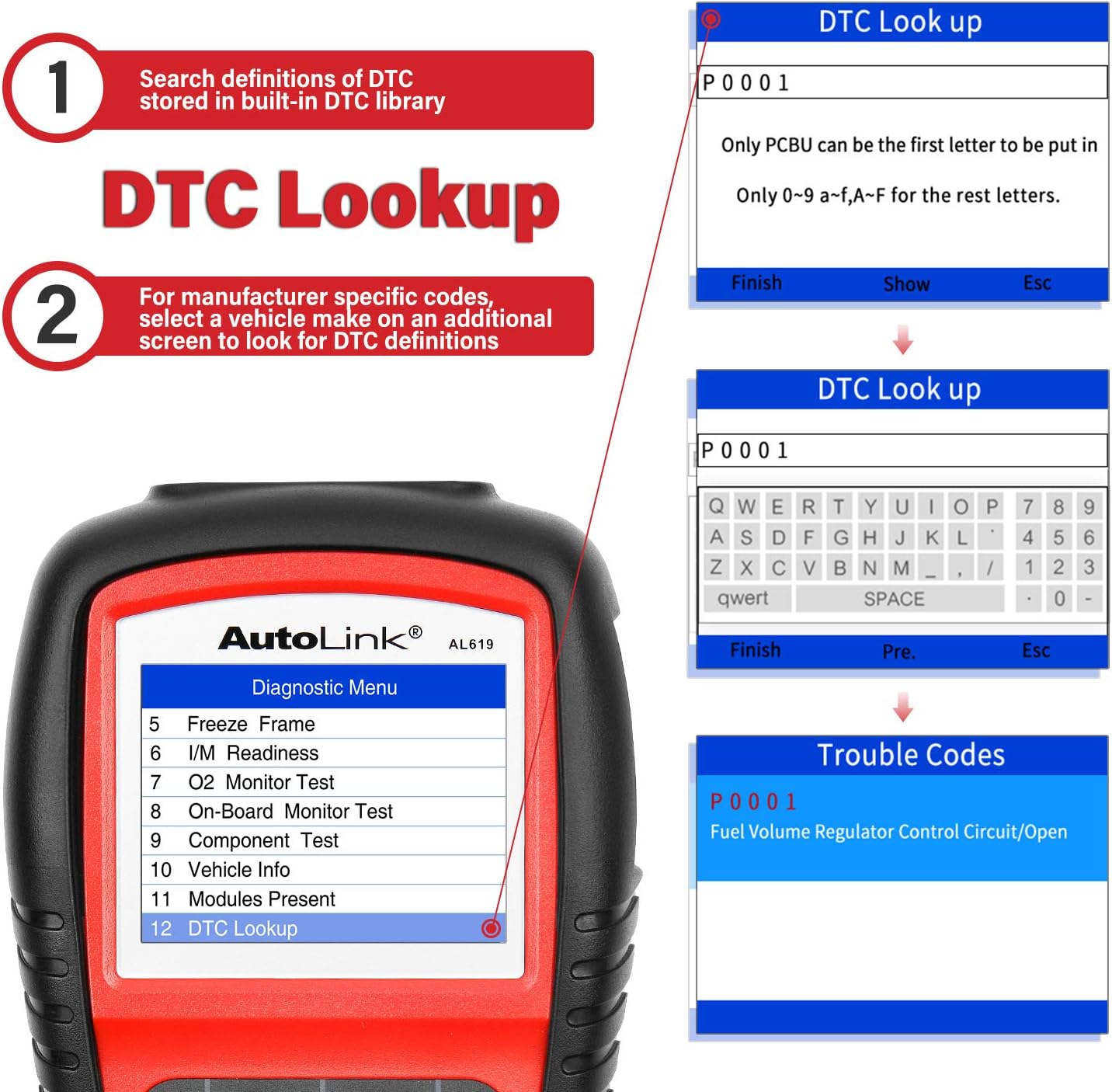 Autel AutoLink AL619 Automotive Diagnostic Scan Tool - 2022 Newest OBD2 Scanner Read/Erase DTCs, ABS/ SRS Lights Reset, Full OBDII Functions