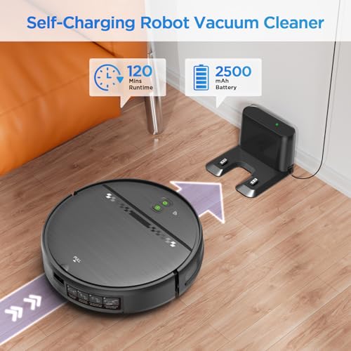 Robot Vacuum and Mop Combo, 2-in-1 Robot Vacuum Cleaner, Perfect for Pet Hair, Hard Floor and Carpet, Anti-Bump, Anti-Fall, App