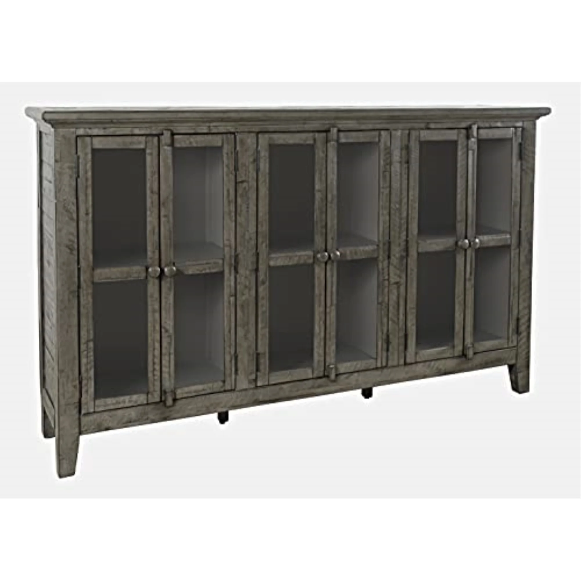 Jofran Rustic Shores 70" Coastal Distressed Acacia Six-Door Accent Cabinet