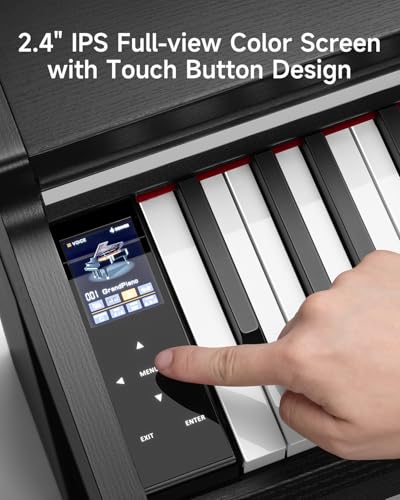 Donner DDP-200 Pro Digital Piano with 88 Key Graded Weighted Keyboard, 2.4" IPS Screen, Record, Wireless Connection, 100+ Sounds, 256 Polyphony