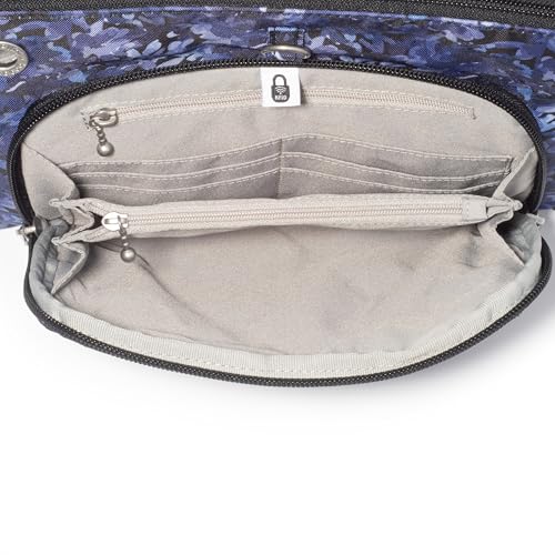 Baggallini Securtex Anti-theft Memento Crossbody Bag - Travel Purse Wallet with Locking Zipper - Lightweight Water-Resistant