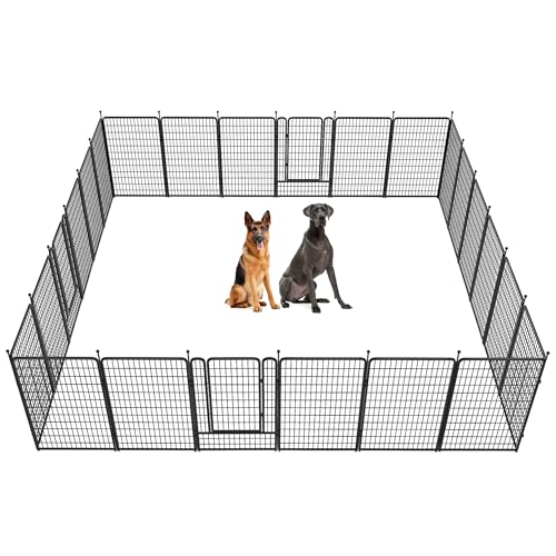 FXW Rollick Dog Playpen for Yard, RV Camping, 32 inch 16 Panels for Small and Medium Dogs│Patented