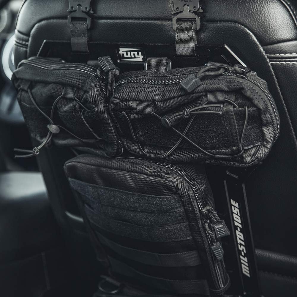 FURYENGRAVER Tactical Rigid MOLLE Insert Panel with 4 Organizer Storage Bag MOLLE Platform Solutions Modular Molle Tailgate Panel Vehicle MOLLE Seat