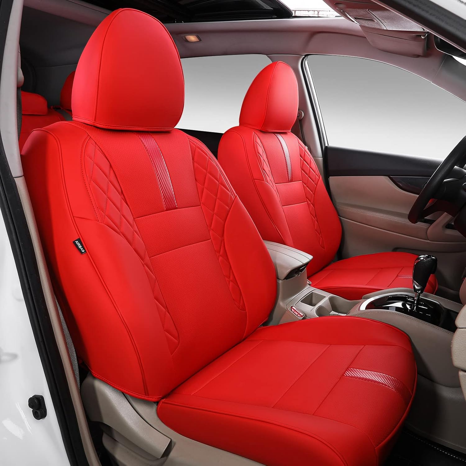 Xipoo Fit 2021-2023 Nissan Rogue Seat Covers Front and Back PU Leather Car Seat Covers for 2021 2022 2023 Nissan Rogue Accessories（2021-2023 Regular