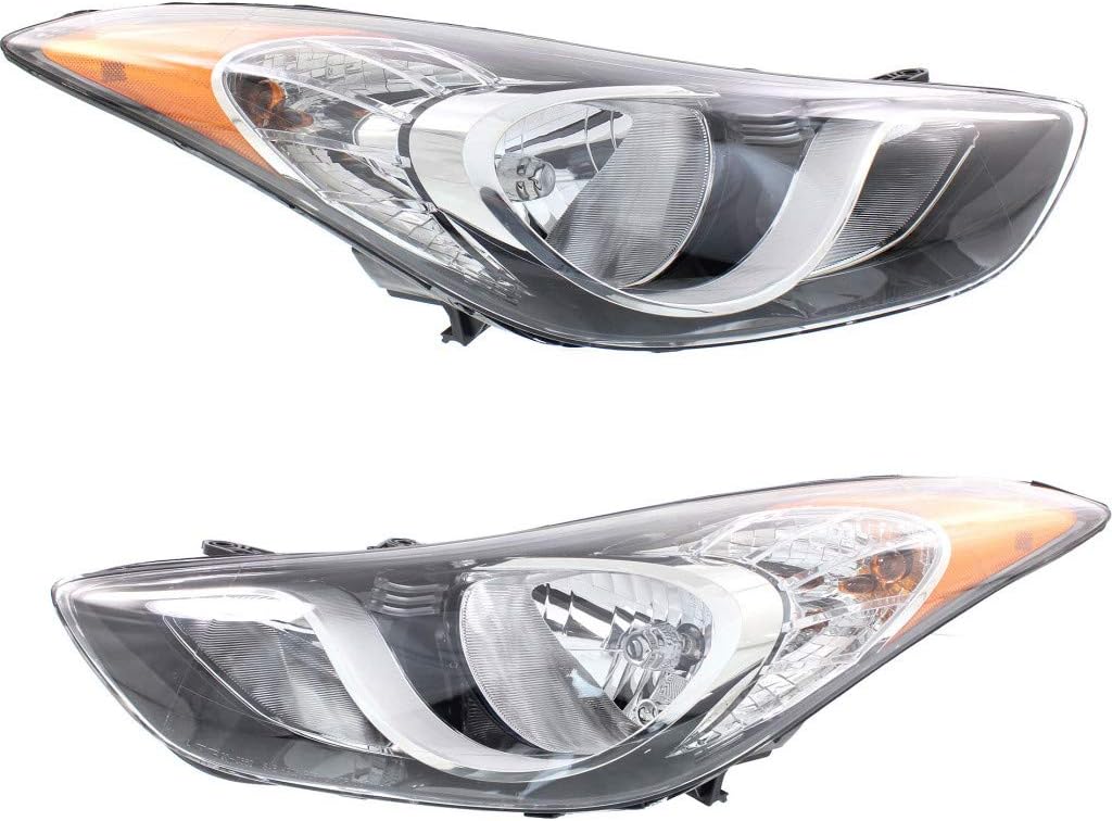 CarLights360: Fits 2011 2012 2013 Hyundai Elantra Headlight Assembly Passenger Side w/Bulbs Black Housing CAPA Certified For HY2503161