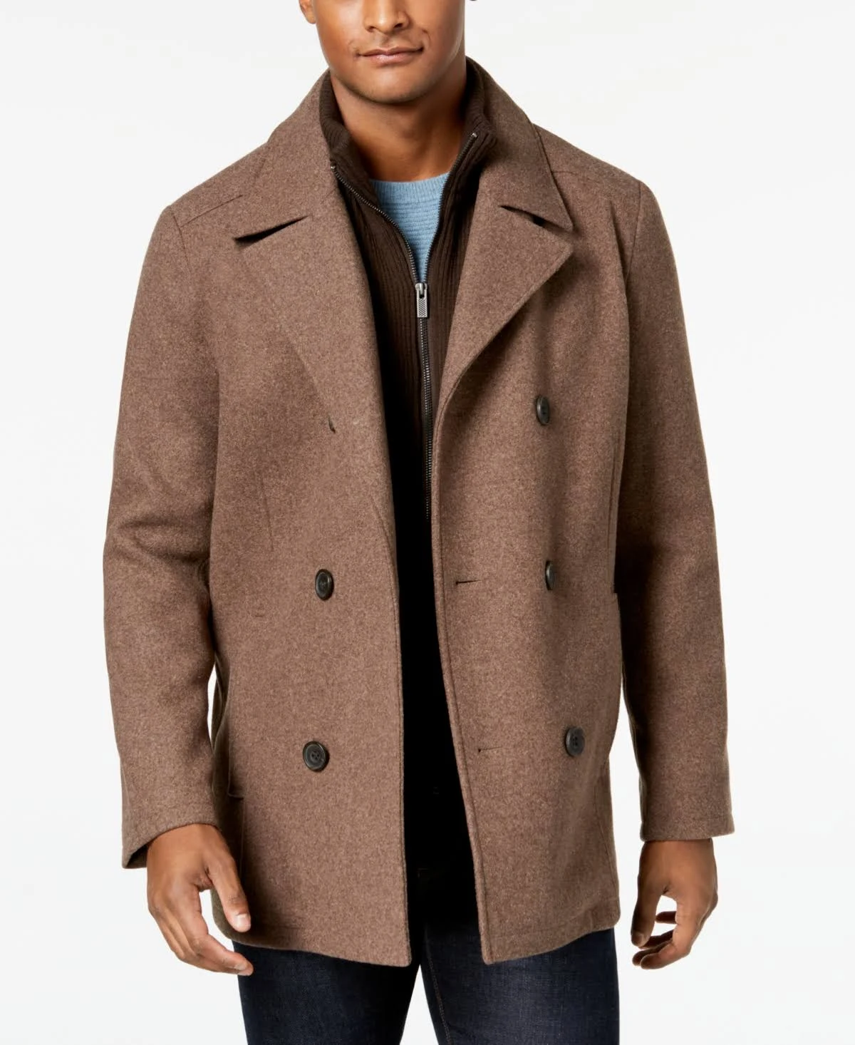 Kenneth Cole New York Wool Peacoat - Medium Brown - 2XT - Megean