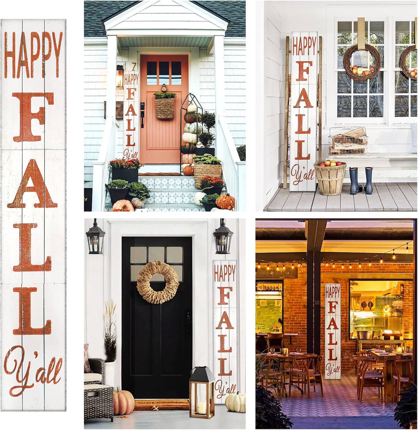 Outdoor Welcome Sign for Front Porch Decor, Interchangeable Seasonal Icons Vertical Welcome Sign, Modern Farmhouse Decor for The Home