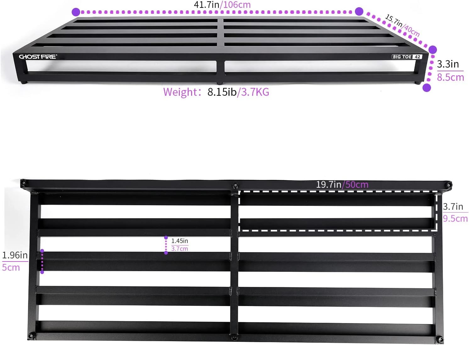 Ghost Fire Guitar Pedal Board Aluminum Alloy Effect Pedalboard with Carry Bag,V series (V-BABY MAX（Deluxe Edition）)