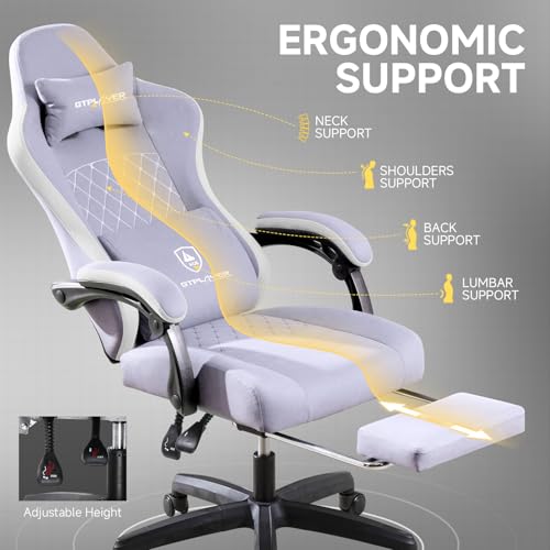 GTPLAYER Office Chair, Gaming Computer Desk Fabric Chair with Footrest