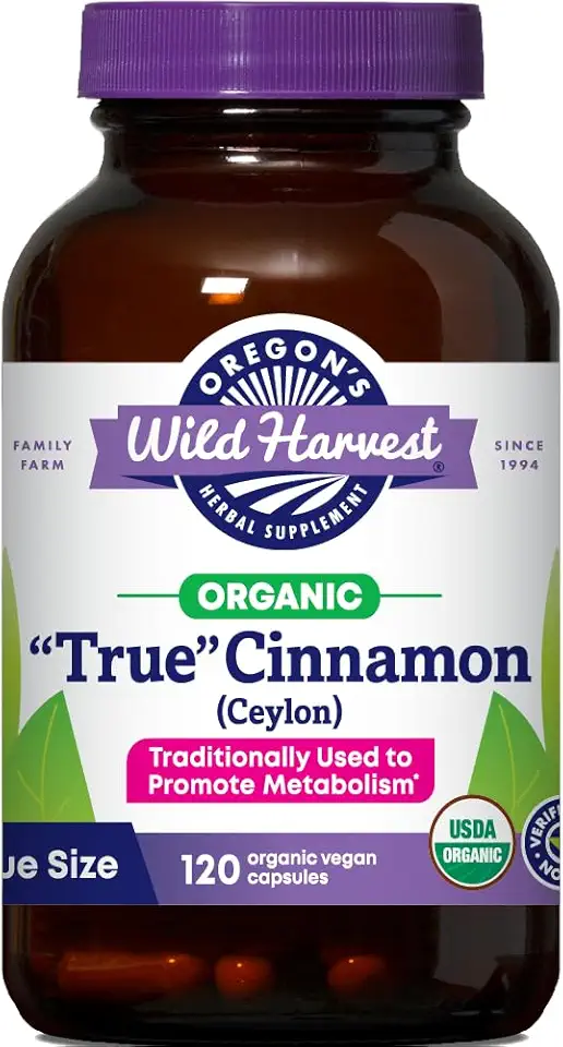 Oregon's Wild Harvest Organic True Cinnamon Ceylon 120 Count Vegan Capsules - Kansas Nuitrition - HNZSDS