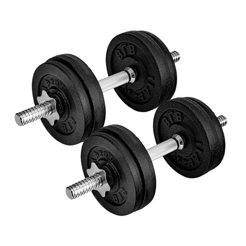 Yes4All Old School Adjustable Dumbbell Set with Weight Plates, Star Lock Collars/Connector, 40lbs to 200lbs Adjustable Weight Plates Set