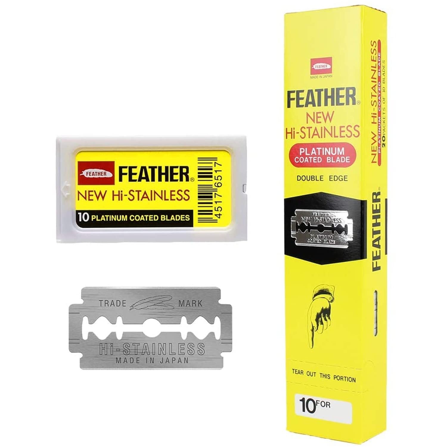 Feather Double Edge Safety Razor Blades 200 Count Pack of 2