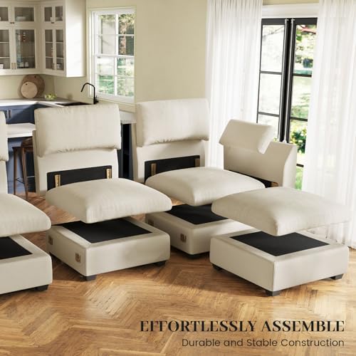 Belffin Extra Large Modular Sectional Sofa,106.3" 4-Seater L Shaped Couch,Velvet Convertible Sectional Couches for Living Room