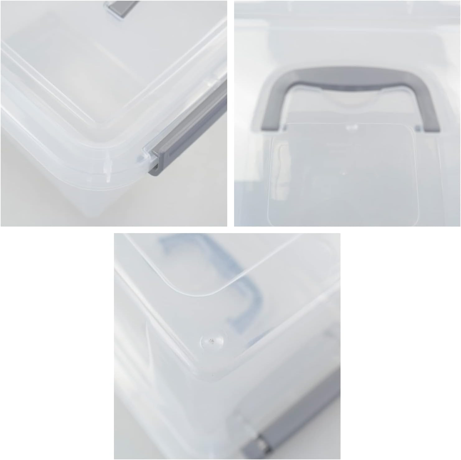 CadineUS 6 pack 5 Liter Clear Plastic Storage Bin, Plastic Boxes with Lids Pack of 2