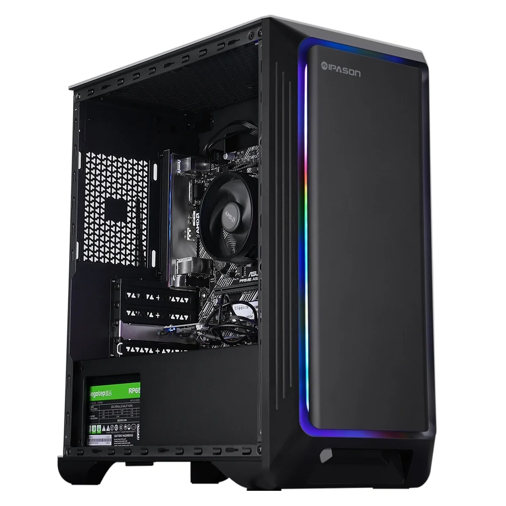 IPASON Gaming Desktop PC, Amd Ryzen 5 5600G 6 Core 3.9GHz, AMD Radeon Graphics Igpu, 1TB SSD, 16GB DDR4 Ram, Windows 11 Home - Radiant Selections