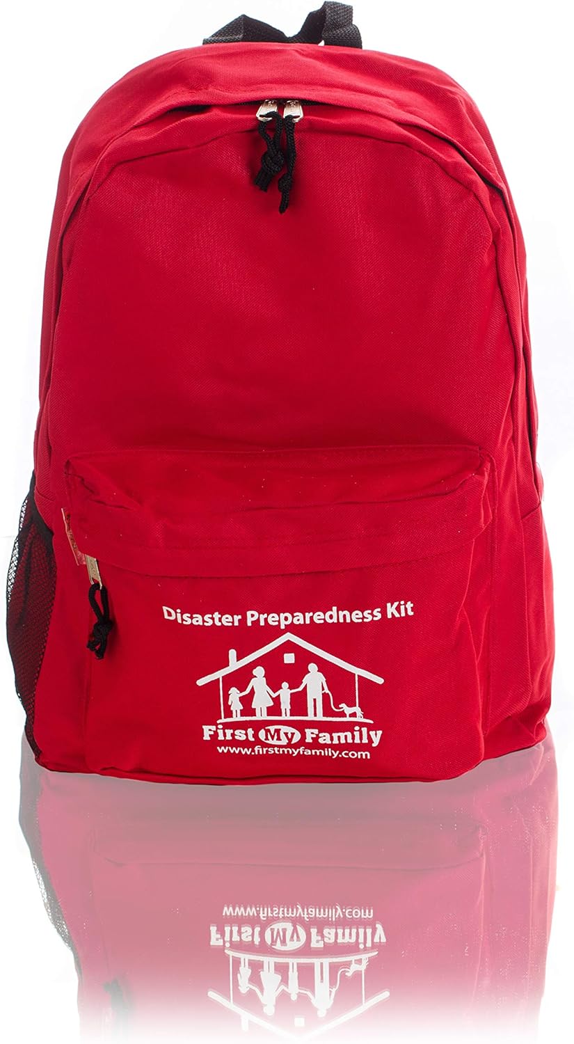 First My Family All-in-One 2 Person, 72 Hour Emergency Survival Kit for Fires, Earthquakes, Hurricanes, Floods, Tsunami and Other Disasters