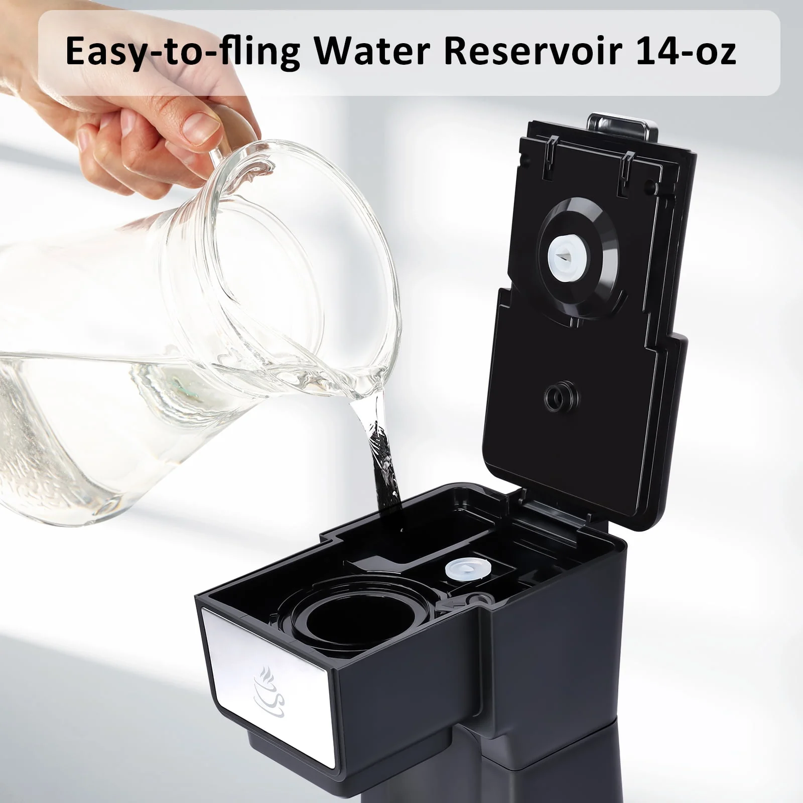 Slim Single Serve Coffee Maker 2 in 1 for K Cup Pod & Ground Coffee, Mini K Cup Coffee Machine 14 Oz