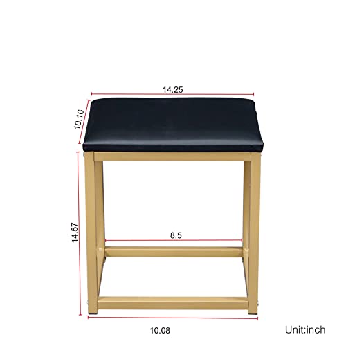 Vanity Table Set with Make Up Round Mirror and Stool, Modern Dressing Table with Storage Drawer for Women Bedroom Small Spaces, White