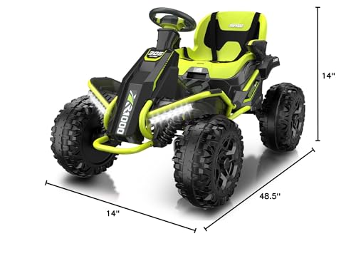 ANPABO 24V 4x4 Ride On Toy for Big Kids, 4x200W Motors, 5MPH, Kids Car w/Parent Remote, Wide Adjustable Seat, Headlights, Metal Frame