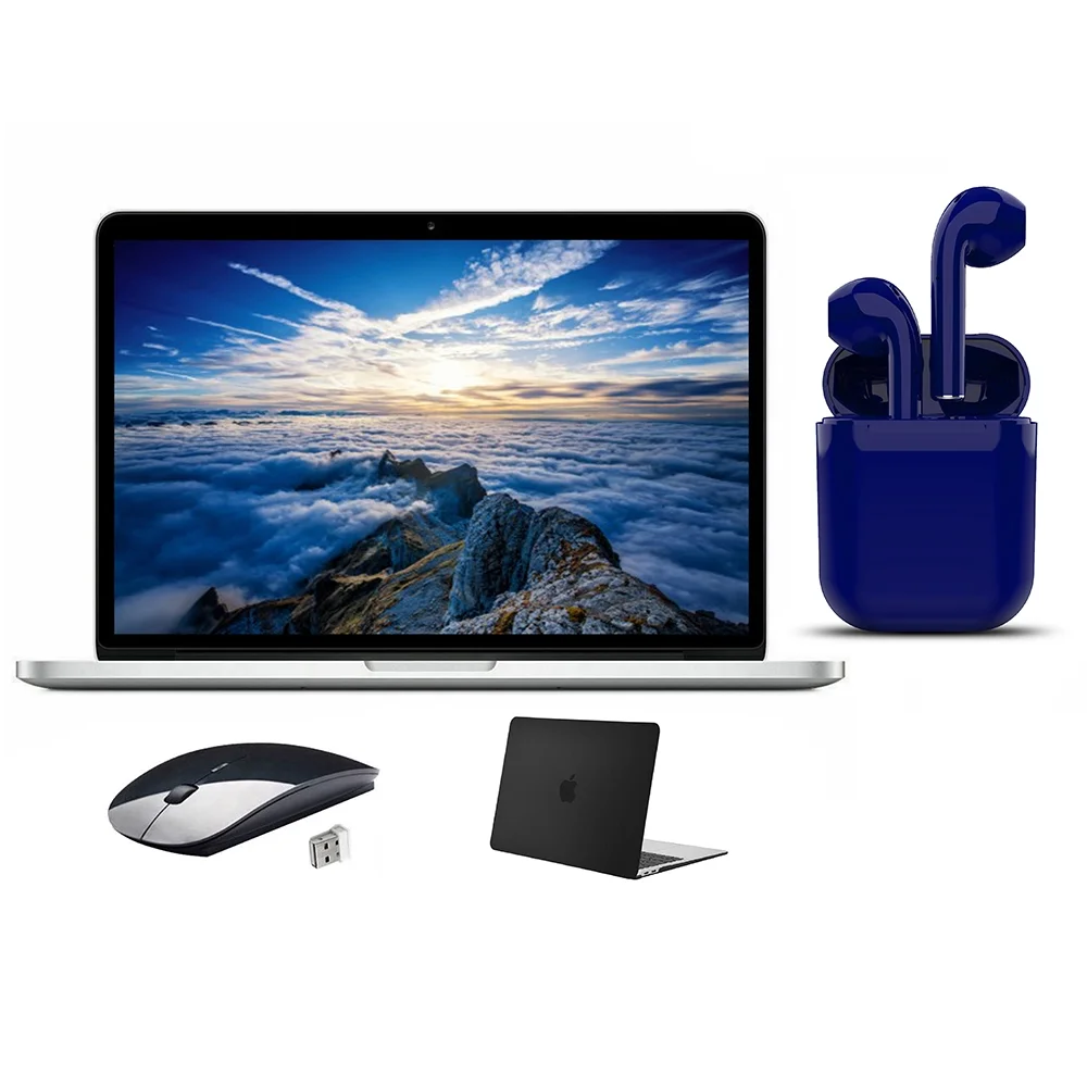 Restored Apple MacBook Pro 13.3-inch Intel Core i5 4GB RAM Mac OS 500GB HDD Bundle: Black Case, Wireless Mouse