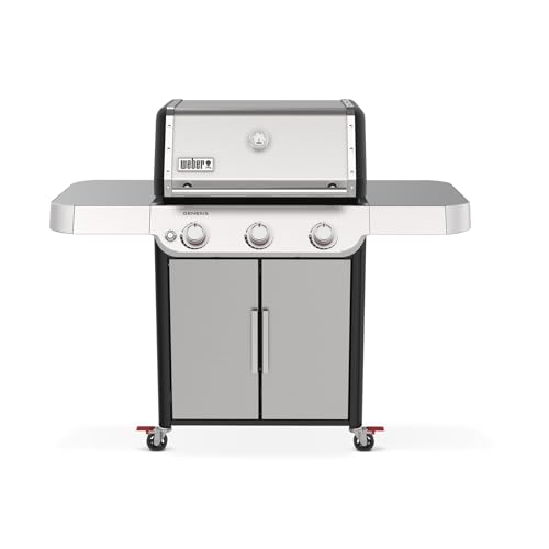 Weber Genesis S-315 Liquid Propane Gas Grill for Outdoor Grilling, 3 Burners, Stainless Steel