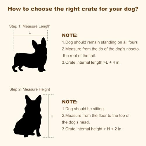 EasyCom 48"/42"/33" Dog Crate Furniture with Name Tag, Heavy Duty Dog Kennel Indoor for Large Dogs
