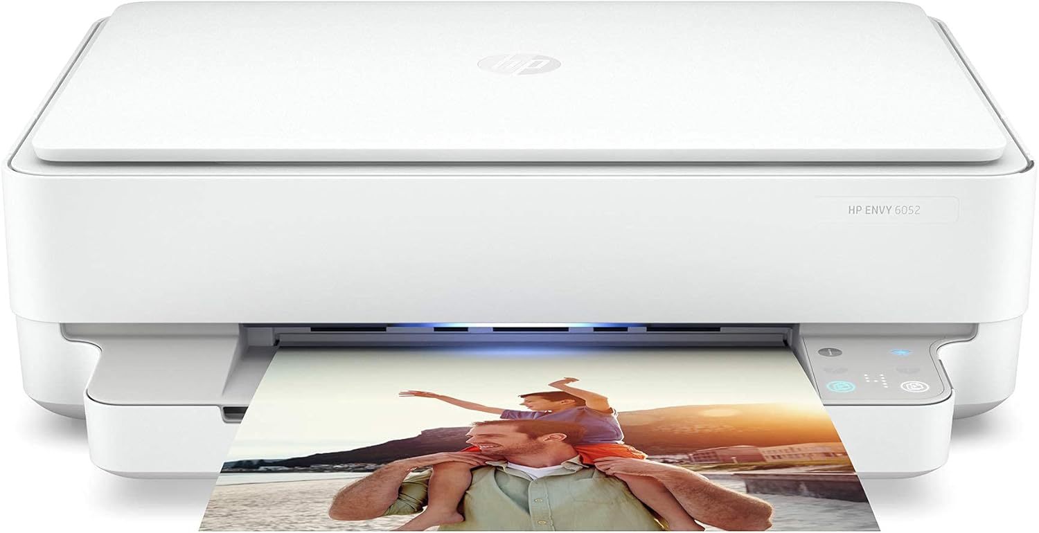 HP Envy 6052 Wireless All-in-One Color Inkjet Printer, Mobile Print, Scan & Copy, Instant Ink Ready, 5SE18A (Renewed)