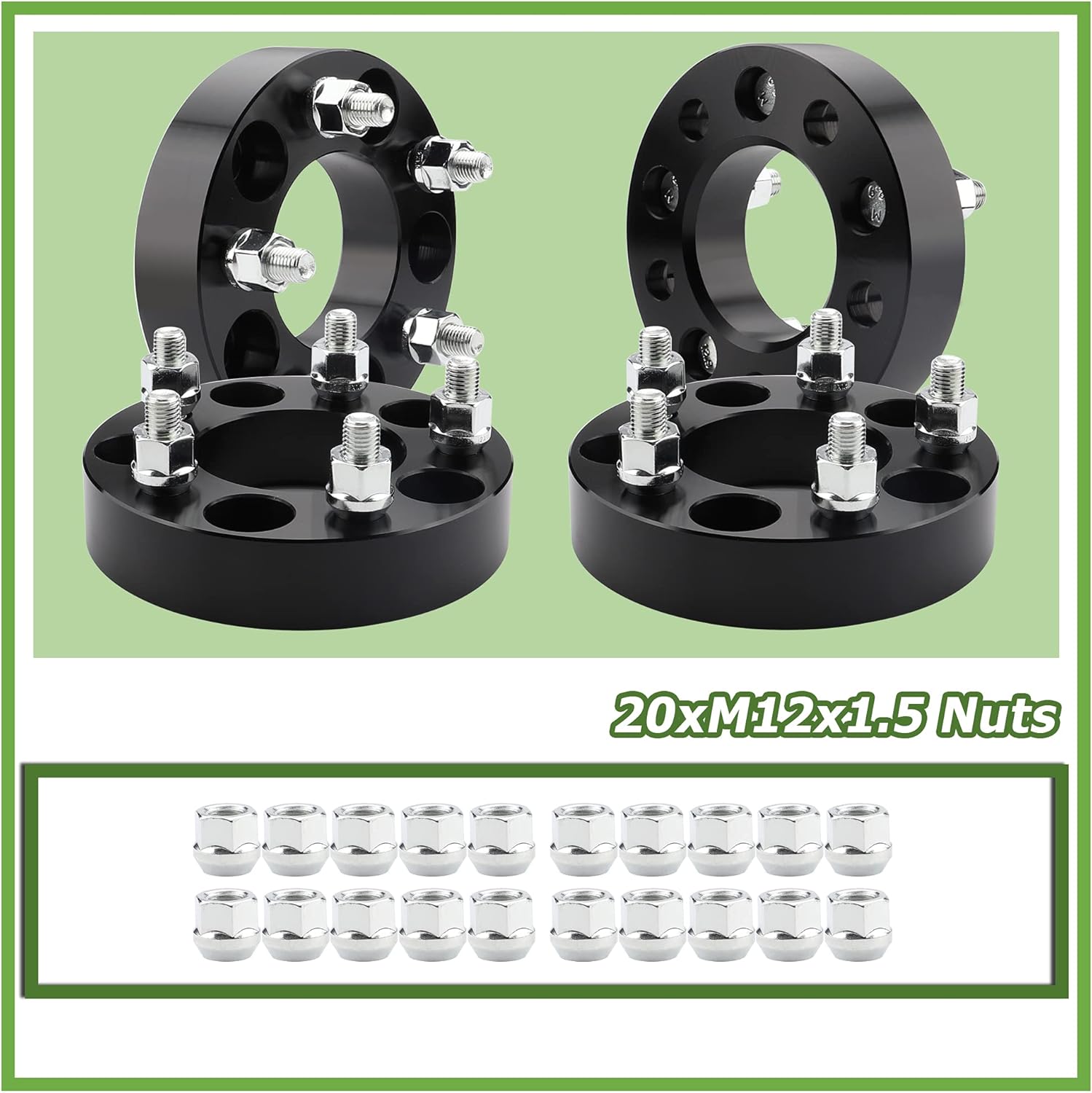 Ryin 5x4.5 to 5x112 Wheel adapters, 1.25 inch 5x114.3 to 5x112 Wheel adapters 74mm Hub Bore with 12x1.5 Thread Pitch.